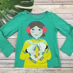 Mini Boden Girls Long Sleeve ice skates shirt